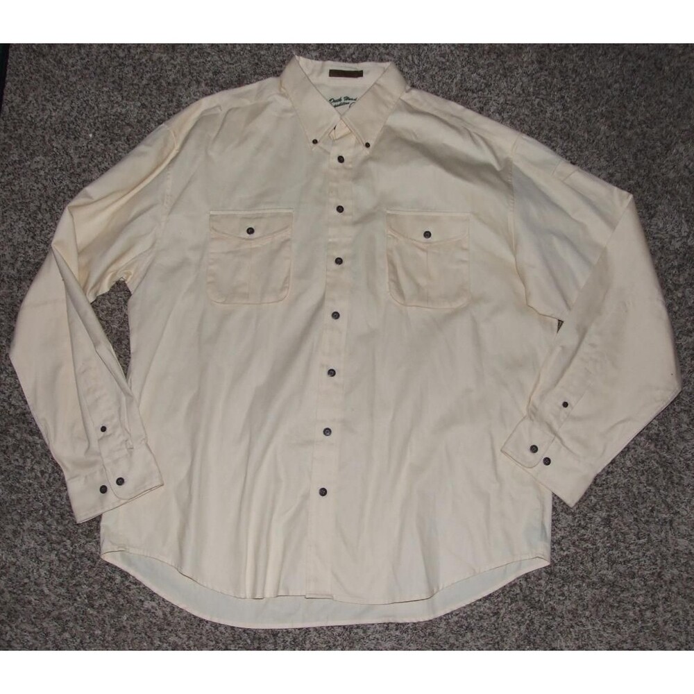 DUCK HEAD Mens Sz XXL Light Yellow Button Up Long Sleeve Cotton Shirt LIKE NEW